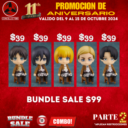 Imagen de COMBO #13 Attack On Titan Nendoroid Swacchao - Armin Arlert + Eren Yeager + Erwin Smith + Levi + Mikasa Ackerman