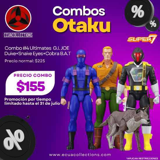 Imagen de Combo #4 Ultimates  G.I. JOE Duke+Snake Eyes+Cobra B.A.T