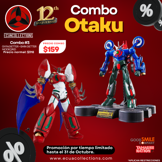 Imagen de Combo 3 Soul of Chogokin Getter Robot Go: GX-96 Getter Robot Go + Getter Robo Armageddon Moderoid Shin Getter 1 Model Kit