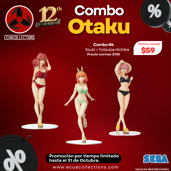 Imagen de Combo 4 The Quintessential Quintuplets 2 Itsuki Nakano + Yotsuba Nakano + Ichika Nakano