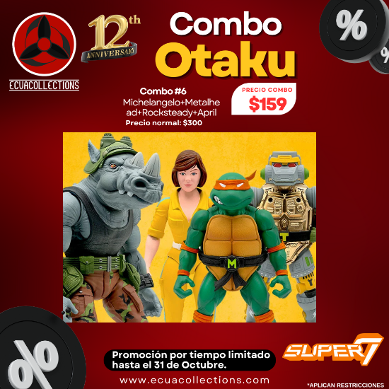 Imagen de Combo 6 Ultimates Figure - TMNT Wave3: Michelangelo+Metalhead+Rocksteady+April O'Neil