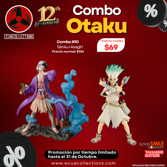 Imagen de Combo 10 Dr. Stone Pop Up Parade Senku Ishigami + Figuarts Zero Dr. Stone - Asagiri Gen