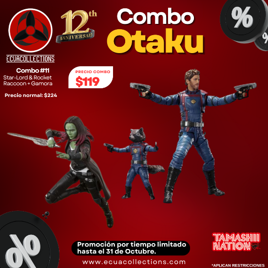Imagen de Combo 11 S.H. Figuarts Guardians of the Galaxy Vol. 3 - Star-Lord & Rocket Raccoon + S.H. Figuarts Gamora - Avengers Infinity War